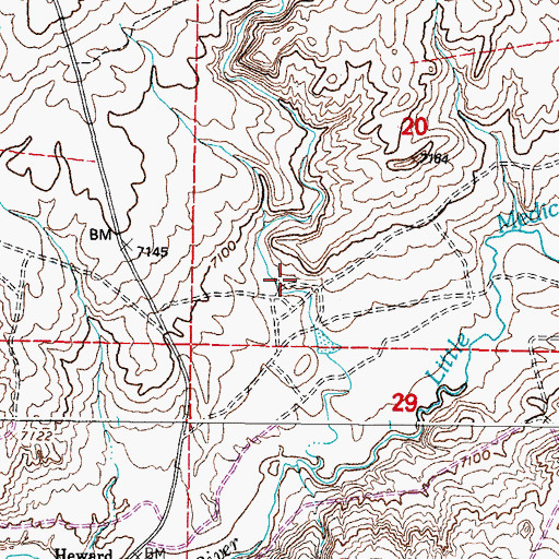Topographic Map of Brennan Draw, WY