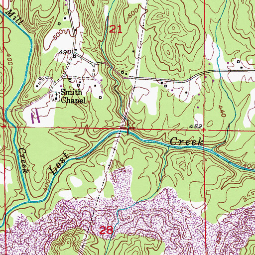 Topographic Map of Indian Creek, AL