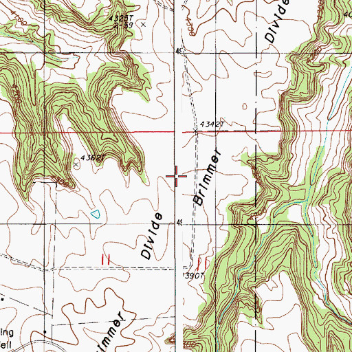 Topographic Map of Brimmer Divide, WY