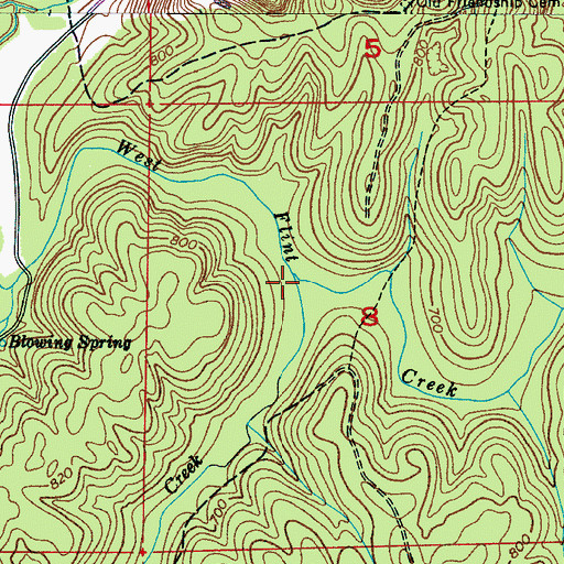 Topographic Map of Indian Creek, AL