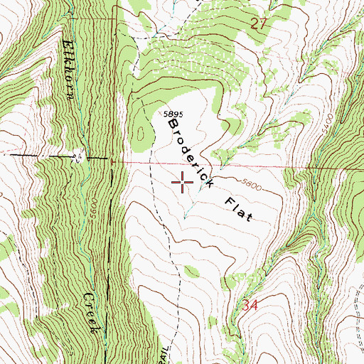 Topographic Map of Broderick Flat, WY