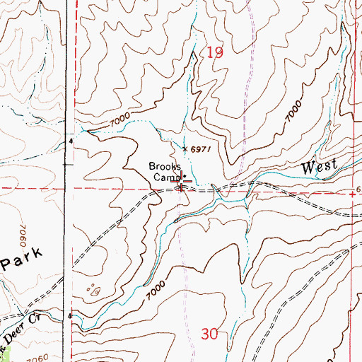 Topographic Map of Brooks Camp, WY