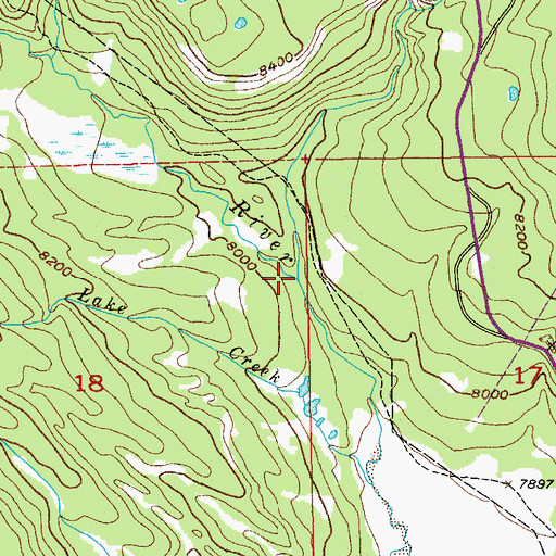 Topographic Map of Brooks Lake Creek, WY