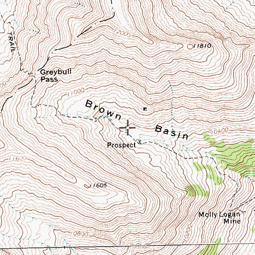Topographic Map of Brown Basin, WY