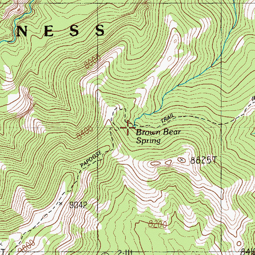 Topographic Map of Brown Bear Spring, WY