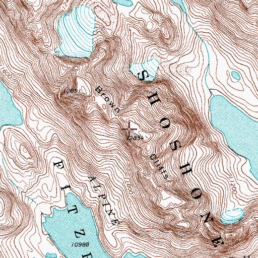 Topographic Map of Brown Cliffs, WY