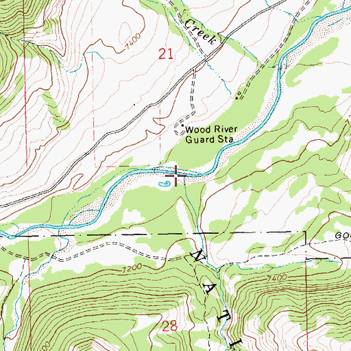 Topographic Map of Brown Creek, WY
