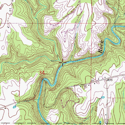 Topographic Map of Indian Creek, AL