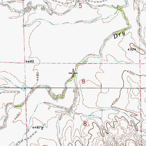 Topographic Map of Browner Draw, WY