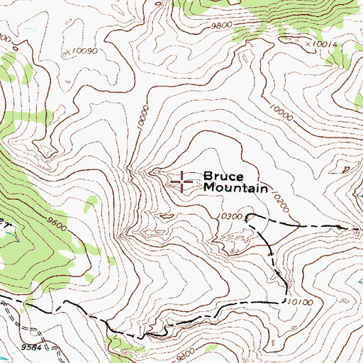 Topographic Map of Bruce Mountain, WY