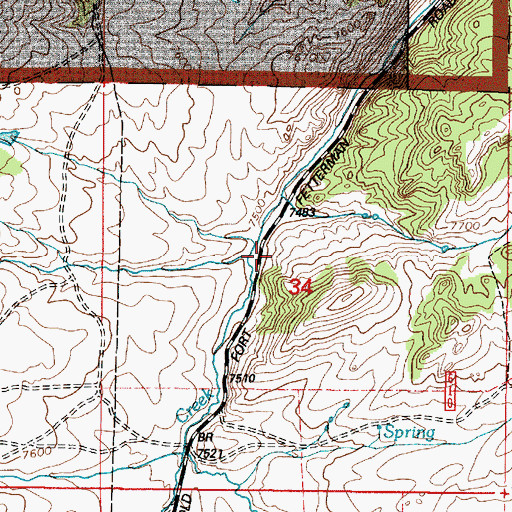 Topographic Map of Brumley Creek, WY