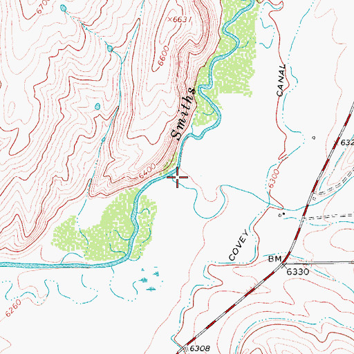 Topographic Map of Bruner Creek, WY