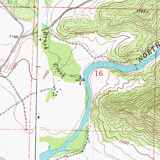 Topographic Map of Brush Creek, WY