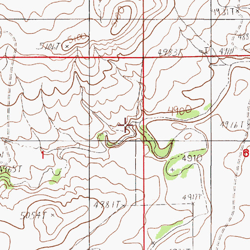 Topographic Map of Brush Creek, WY