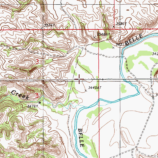 Topographic Map of Brushy Creek, WY