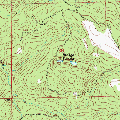 Topographic Map of Indigo Ponds, AL
