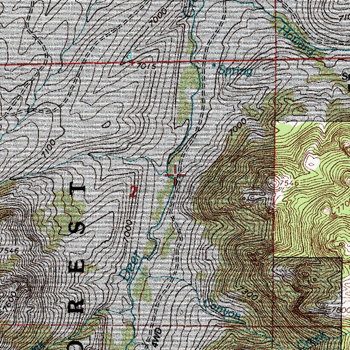 Topographic Map of Buck Creek, WY