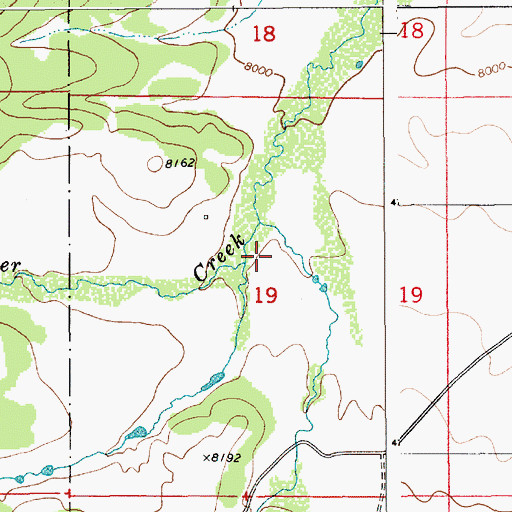 Topographic Map of Buck Creek, WY