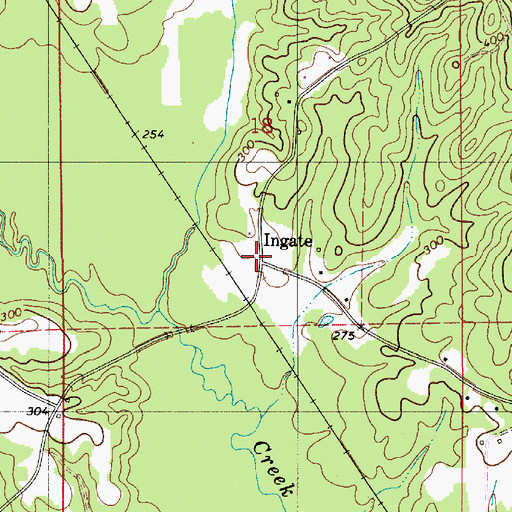 Topographic Map of Ingate, AL