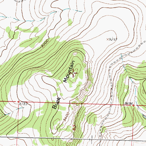 Topographic Map of Buck Mountain, WY