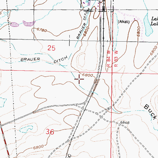Topographic Map of Buck Springs Draw, WY