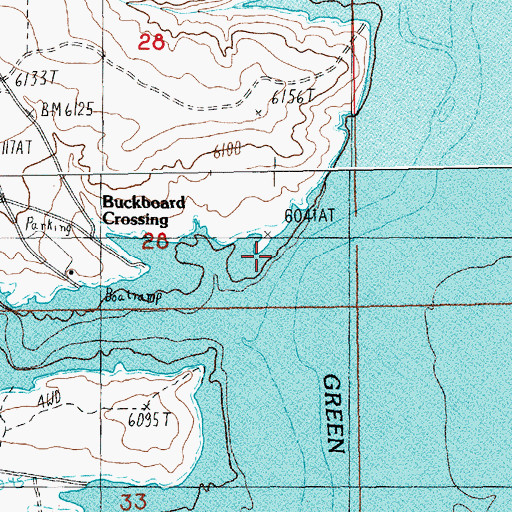 Topographic Map of Buckboard Crossing, WY