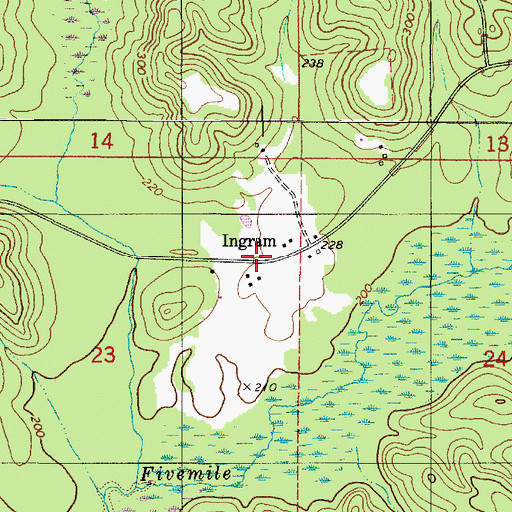 Topographic Map of Ingram, AL
