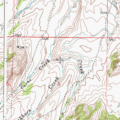 Topographic Map of Buckhorn Creek, WY