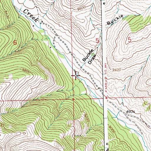 Topographic Map of Buckle Draw, WY
