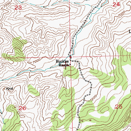 Topographic Map of Buckles Ranch, WY
