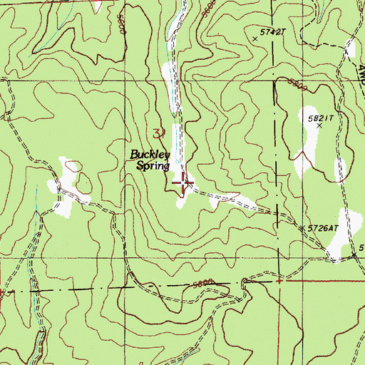 Topographic Map of Buckley Spring, WY