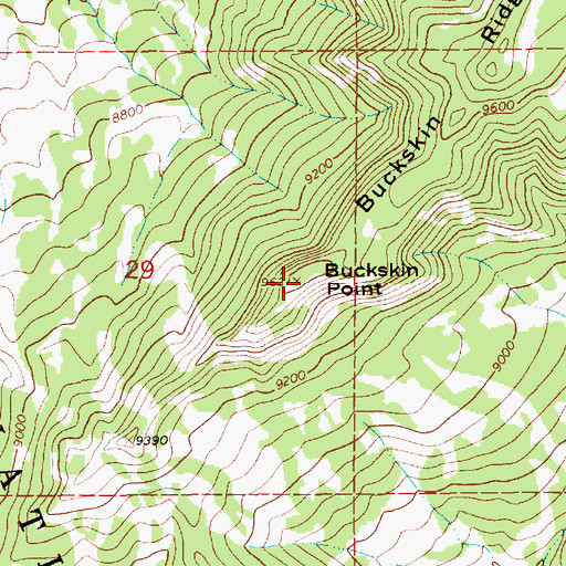 Topographic Map of Buckskin Point, WY