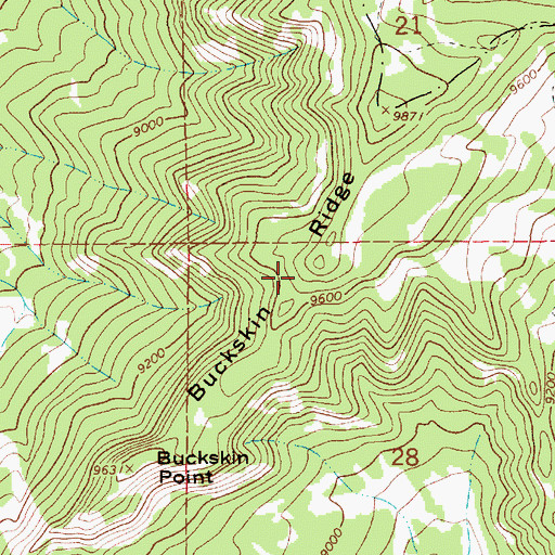 Topographic Map of Buckskin Ridge, WY
