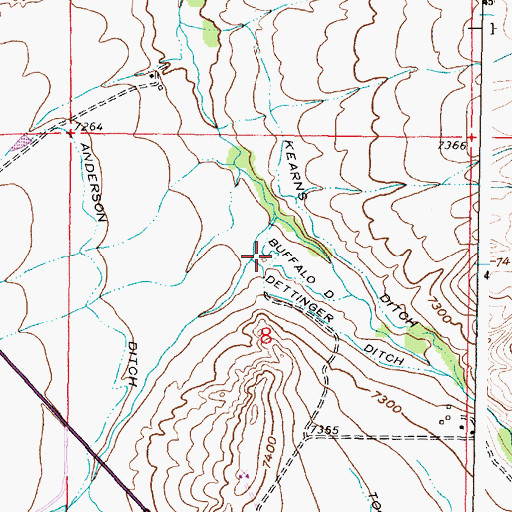 Topographic Map of Buffalo Ditch, WY
