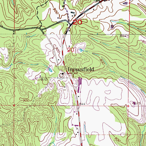Topographic Map of Inmanfield, AL