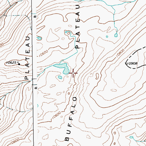 Topographic Map of Buffalo Plateau, WY