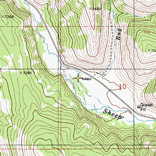 Topographic Map of Bug Creek, WY