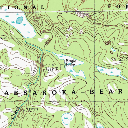 Topographic Map of Bugle Lake, WY