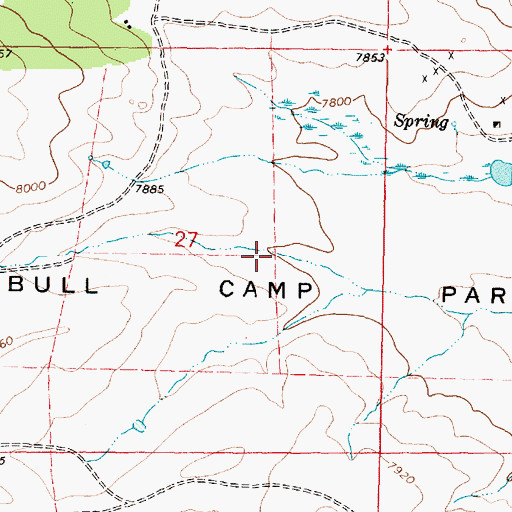 Topographic Map of Bull Camp Park, WY
