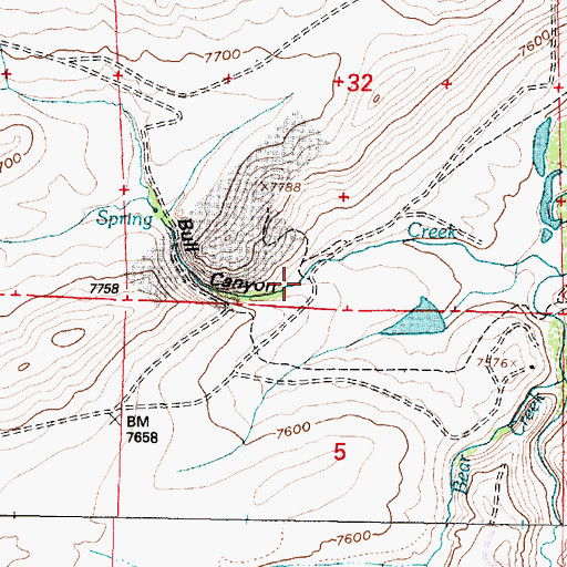 Topographic Map of Bull Canyon, WY