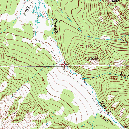 Topographic Map of Bull Creek, WY