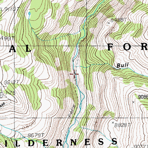 Topographic Map of Bull Elk Draw, WY