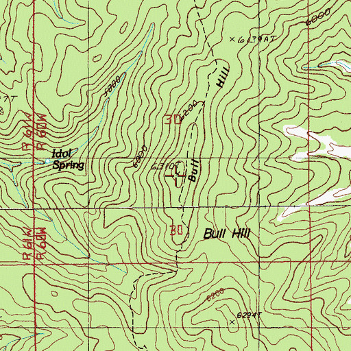 Topographic Map of Bull Hill, WY