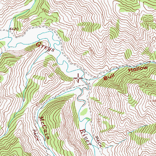 Topographic Map of Bull Hollow, WY