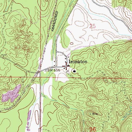 Topographic Map of Ironaton, AL