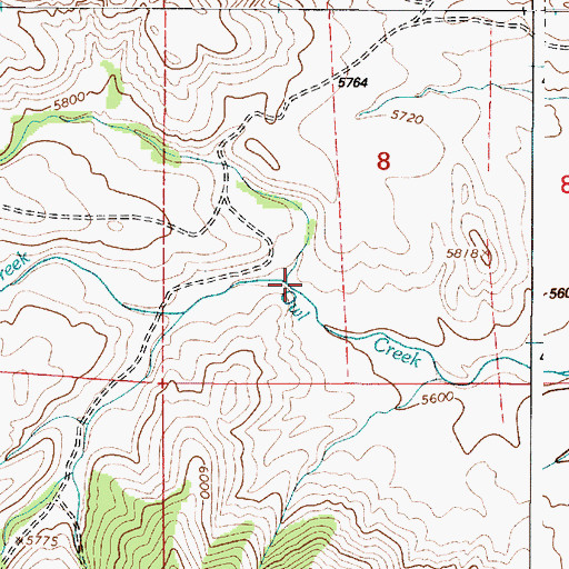 Topographic Map of Bunchem Creek, WY