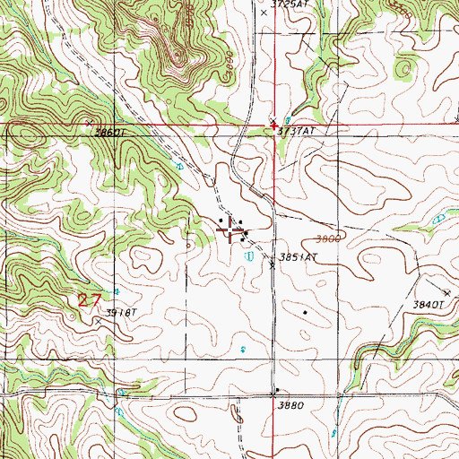 Topographic Map of Bunney Ranch, WY