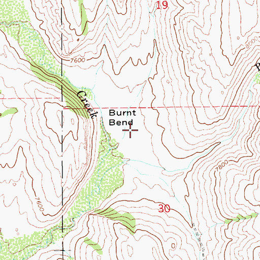 Topographic Map of Burnt Bend, WY