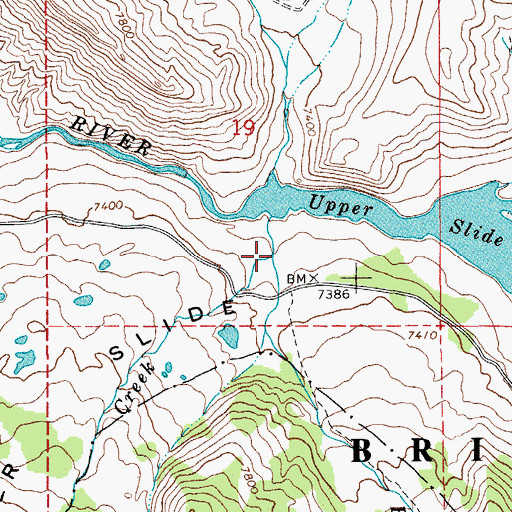 Topographic Map of Burnt Creek, WY