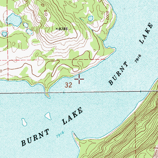 Topographic Map of Burnt Lake, WY